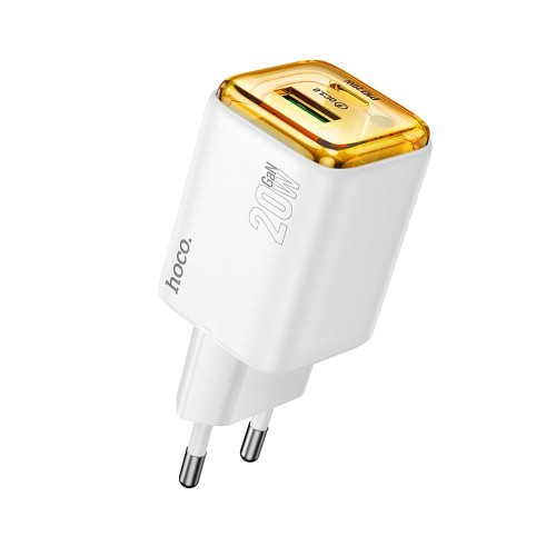 Ładowarka sieciowa Hoco N52 20W USB-C + USB-A PD QC3.0 biała – szybkie ładowanie