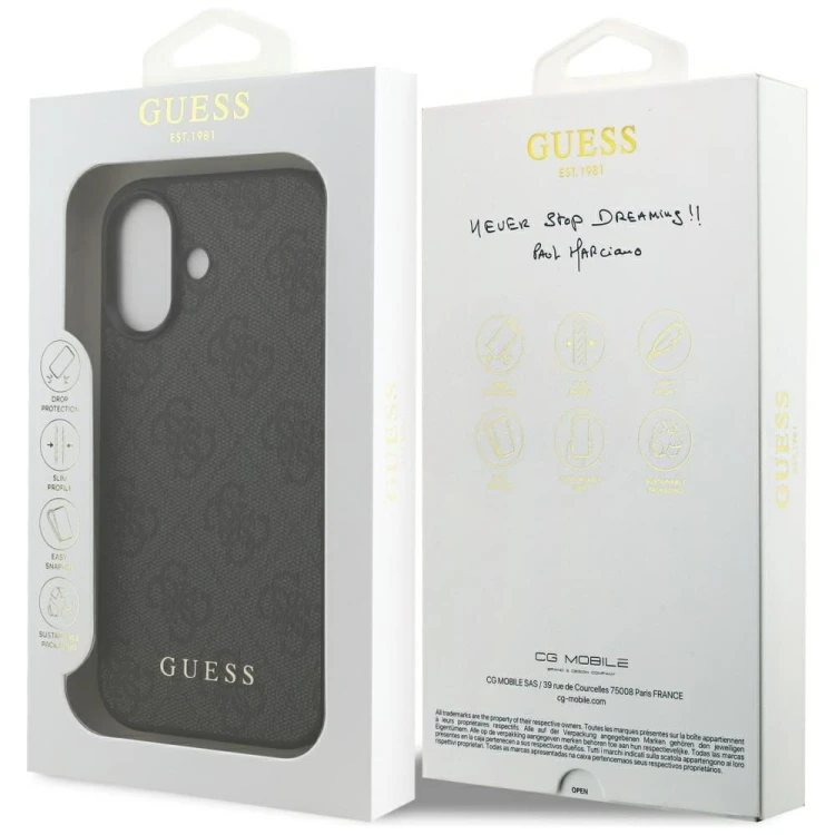 Etui Guess iPhone 17 4G Metal Gold Logo Czarne - Luksusowy Case