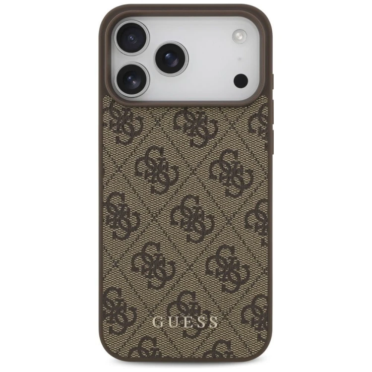 Etui Guess iPhone 17 Pro Max 4G Metal Gold Logo Brązowe - Luksusowy Case