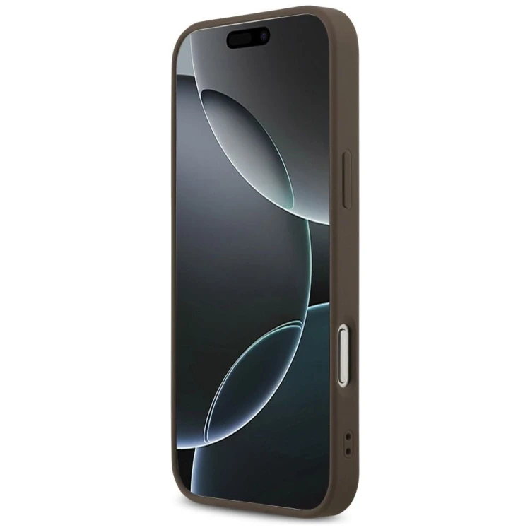 Etui Guess iPhone 17 Pro Max 4G Metal Gold Logo Brązowe - Luksusowy Case