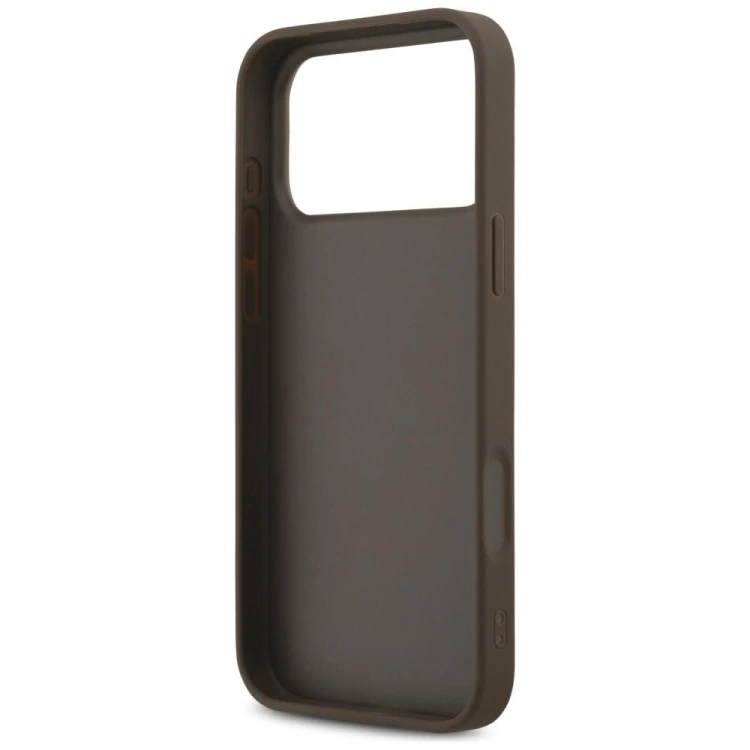 Etui Guess iPhone 17 Pro Max 4G Metal Gold Logo Brązowe - Luksusowy Case