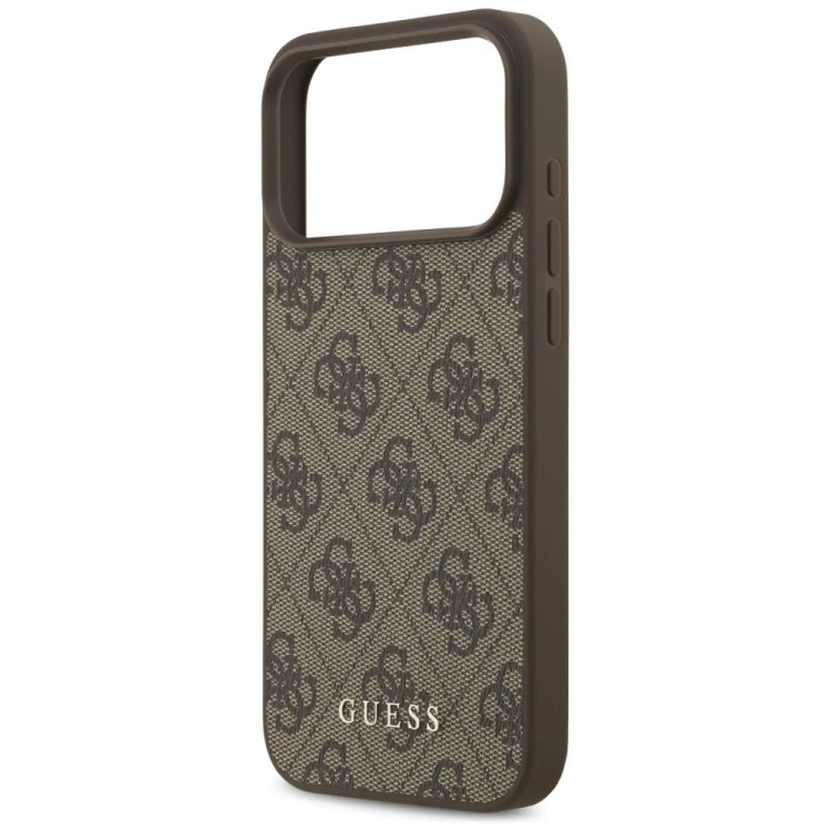Etui Guess iPhone 17 Pro Max 4G Metal Gold Logo Brązowe - Luksusowy Case