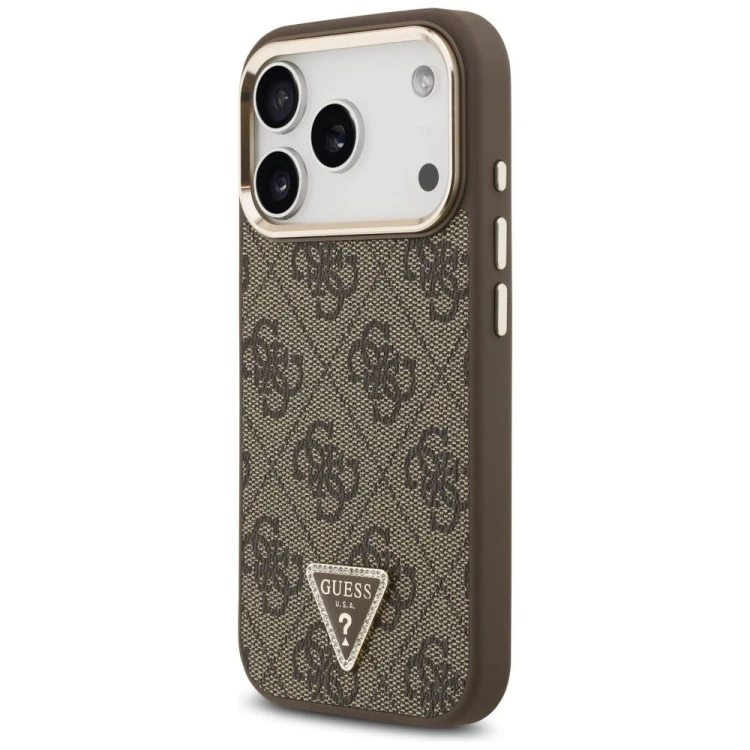 Etui Guess iPhone 17 Pro 4G Triangle Logo Złoto-Brązowe - MagSafe