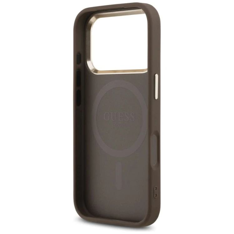 Etui Guess iPhone 17 Pro 4G Triangle Logo Złoto-Brązowe - MagSafe