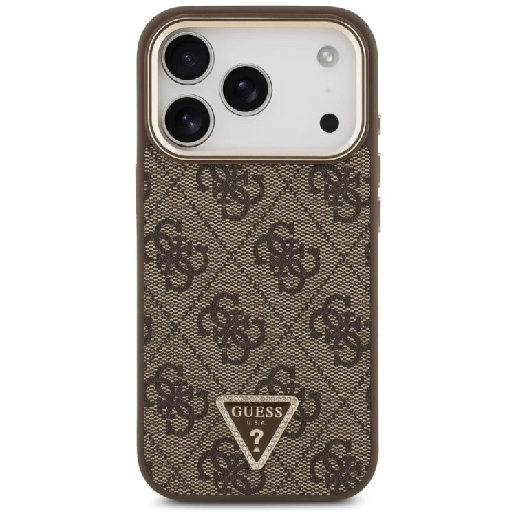 Etui Guess iPhone 17 Pro 4G Triangle Logo Złoto-Brązowe - MagSafe