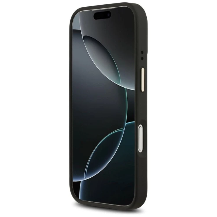 Etui Guess iPhone 17 Pro 4G Stripe Czarne - MagSafe Złota Ramka
