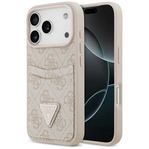 Etui Guess iPhone 17 Pro 4G Double Card Triangle Różowe - Kieszonka na karty