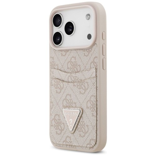 Etui Guess iPhone 17 Pro 4G Double Card Triangle Różowe - Kieszonka na karty