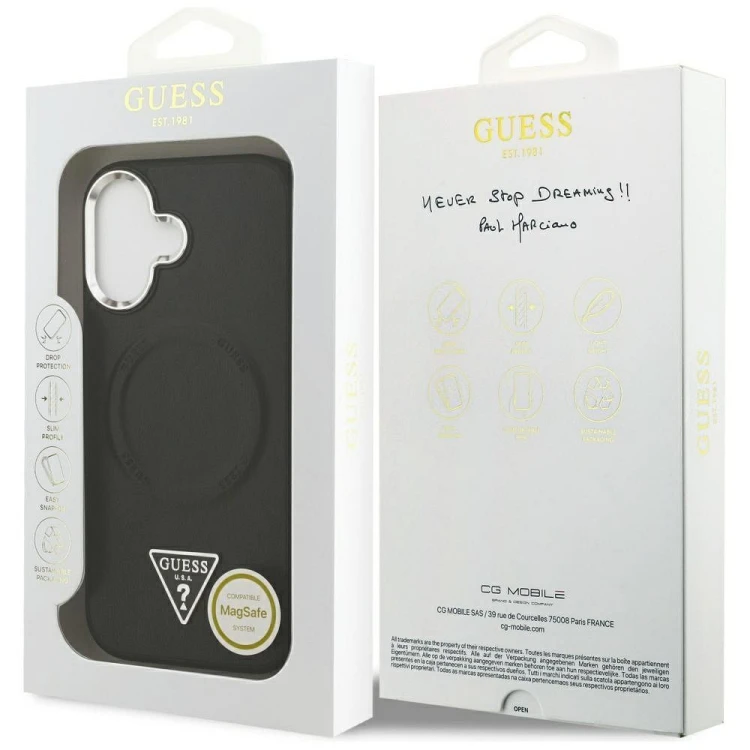 Etui Guess iPhone 17 Triangle Logo Czarne - MagSafe