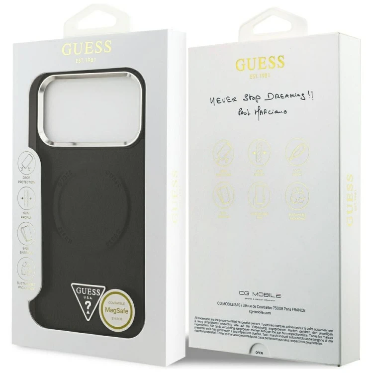 Etui Guess iPhone 17 Pro Triangle Logo Czarne - MagSafe