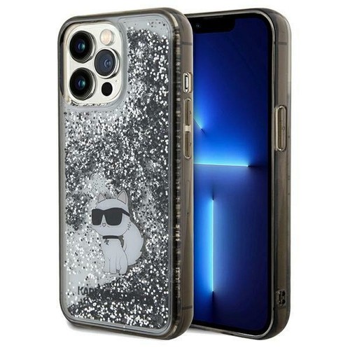Luksusowe etui Karl Lagerfeld do iPhone 13 Pro Max Liquid Glitter Choupette – transparentne