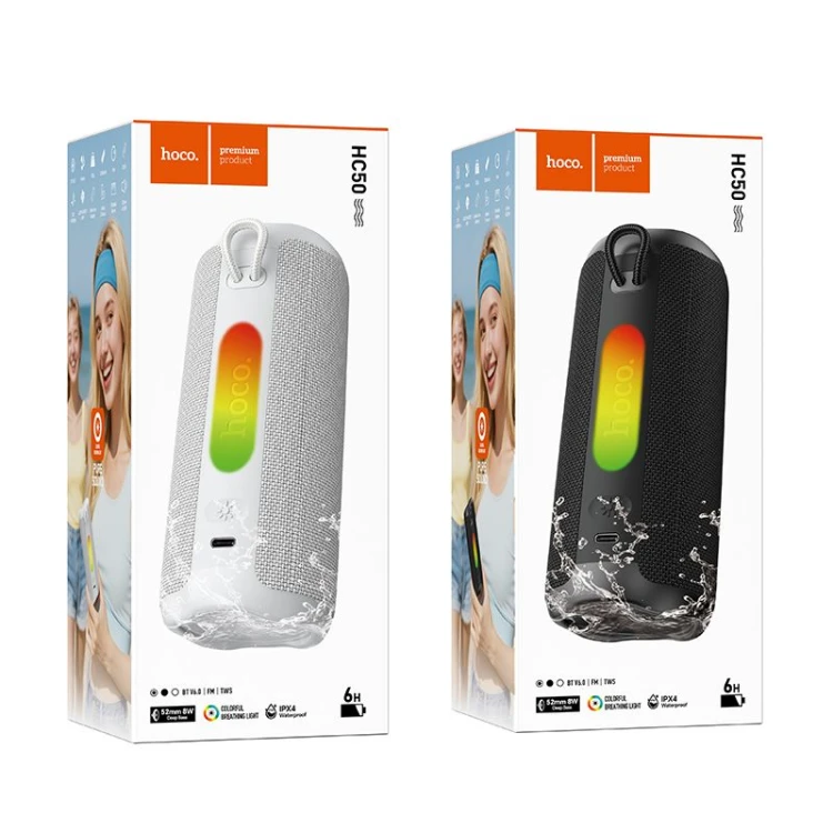 Przenośny głośnik bezprzewodowy Hoco HC50 8W Bluetooth 6.0 – biały
