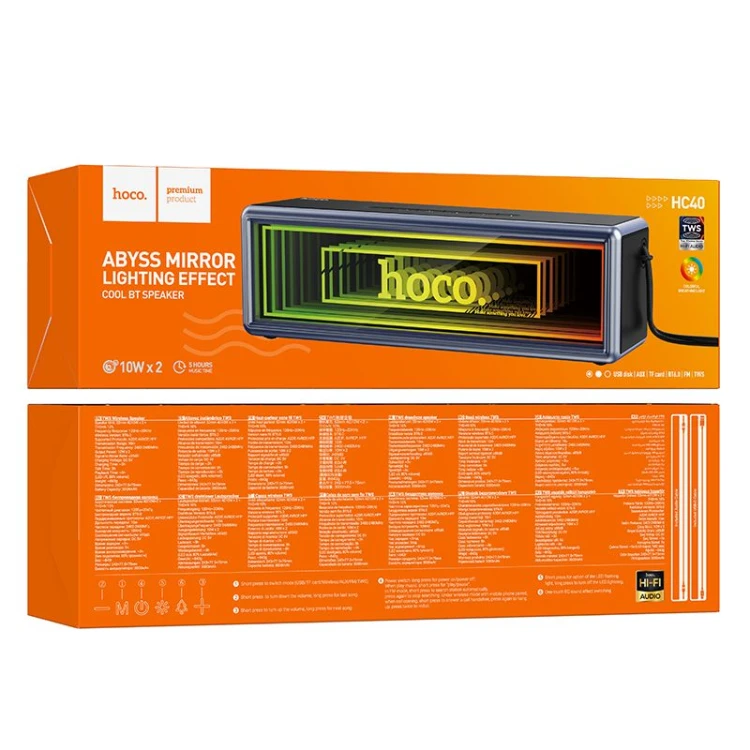 Potężny głośnik przenośny Bluetooth Hoco HC40 20W (2 x 10W) – czarny