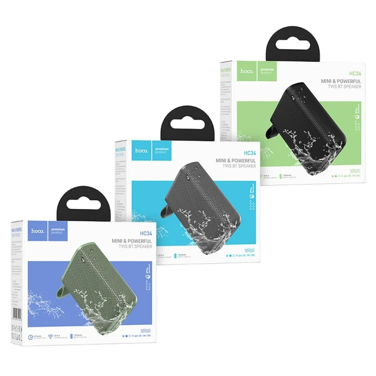 Przenośny głośnik bezprzewodowy Hoco HC34 5W Bluetooth – zielony