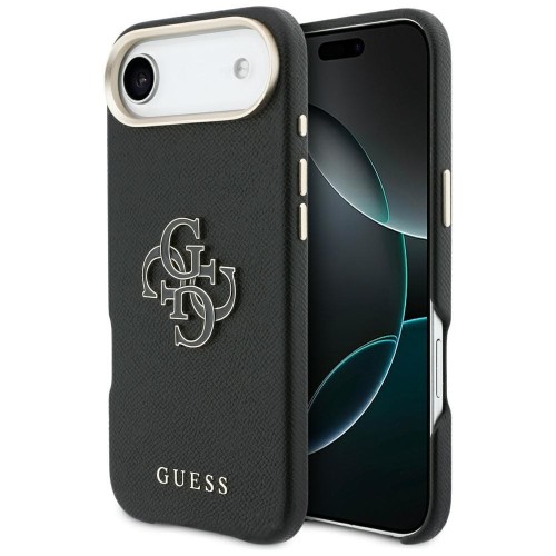 GUESS futerał iPhone 17 Air PU FW Resin Logo czarny – eleganckie etui