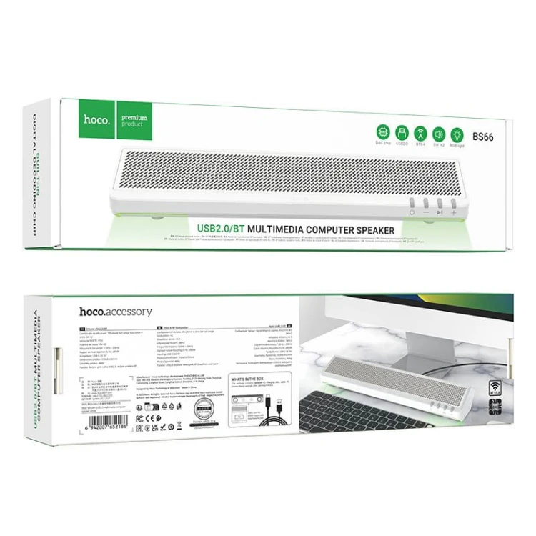 Bezprzewodowy głośnik 2w1 Hoco BS66 6W (2 x 3W) – biały