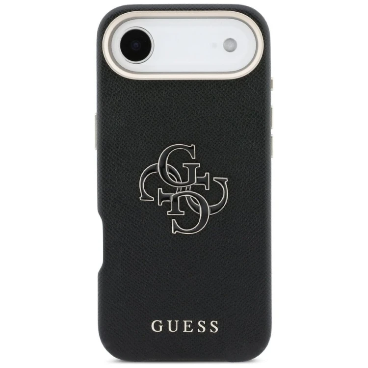 GUESS futerał iPhone 17 Air PU FW Resin Logo czarny – eleganckie etui