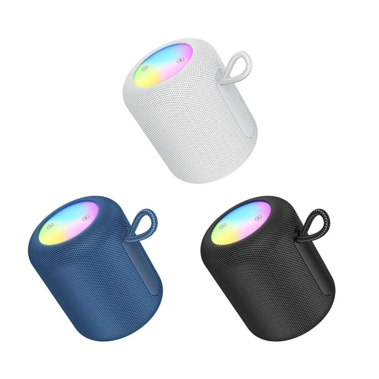 Przenośny głośnik bezprzewodowy Hoco HC30 5W z oświetleniem LED RGB – niebieski