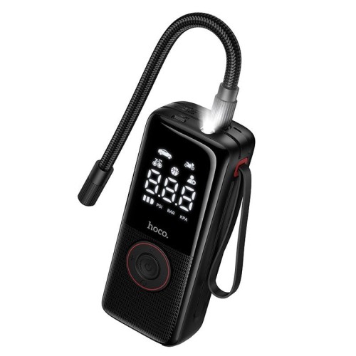 Bezprzewodowy kompresor samochodowy Hoco ZP18 4000 mAh z latarką LED – czarny