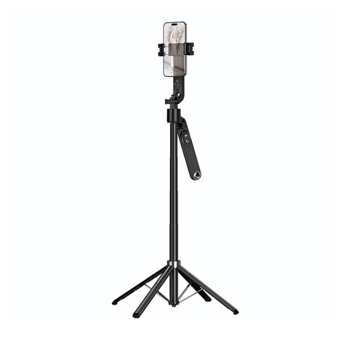 Inteligentny Selfie Stick Hoco K32 Tripod 1,81 m z automatycznym śledzeniem twarzy AI – czarny
