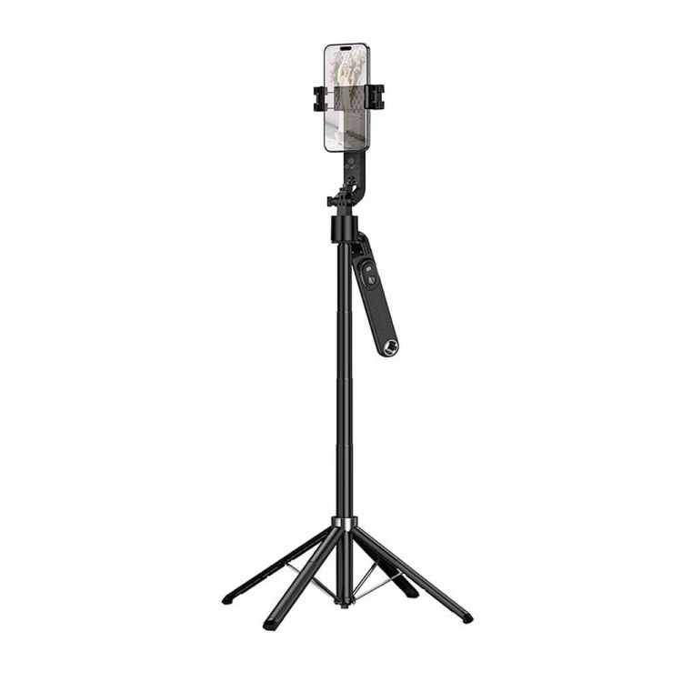 Inteligentny Selfie Stick Hoco K32 Tripod 1,81 m z automatycznym śledzeniem twarzy AI – czarny