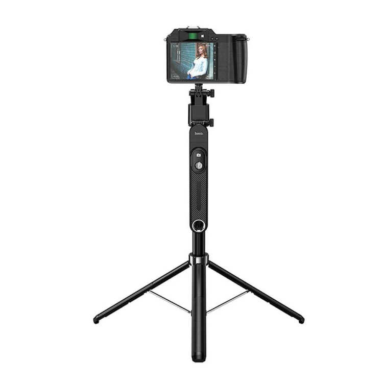 Inteligentny Selfie Stick Hoco K32 Tripod 1,81 m z automatycznym śledzeniem twarzy AI – czarny