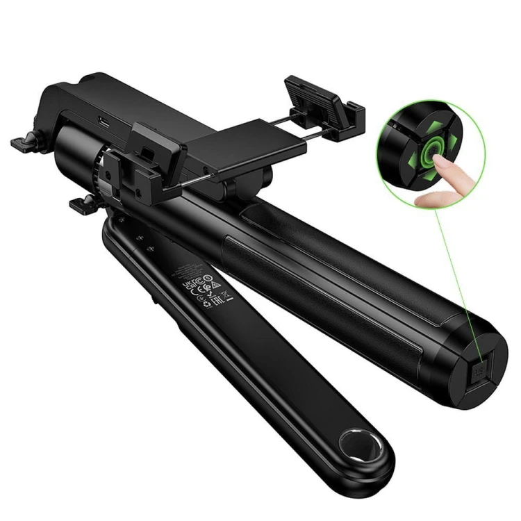 Inteligentny Selfie Stick Hoco K32 Tripod 1,81 m z automatycznym śledzeniem twarzy AI – czarny