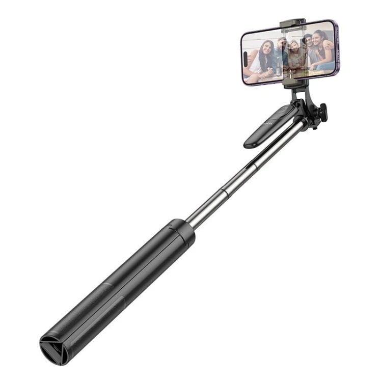 Profesjonalny Selfie Stick Hoco K19 Tripod z pilotem Bluetooth – czarny (1,57 m)