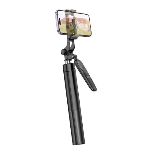 Profesjonalny Selfie Stick Hoco K19 Tripod z pilotem Bluetooth – czarny (1,57 m)