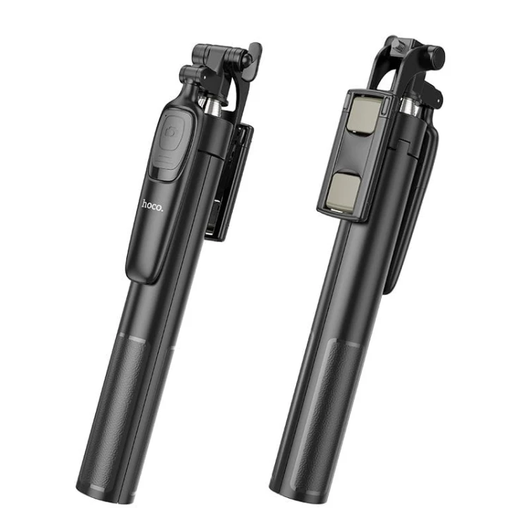 Profesjonalny Selfie Stick Hoco K19 Tripod z pilotem Bluetooth – czarny (1,57 m)