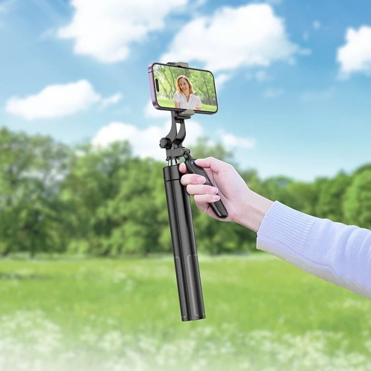 Profesjonalny Selfie Stick Hoco K19 Tripod z pilotem Bluetooth – czarny (1,57 m)