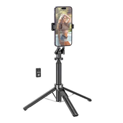 Profesjonalny Selfie Stick Hoco K21 Tripod z funkcją PTZ i pilotem – czarny