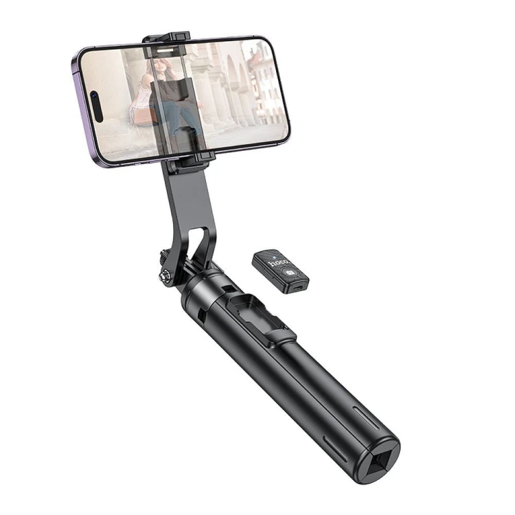 Profesjonalny Selfie Stick Hoco K21 Tripod z funkcją PTZ i pilotem – czarny