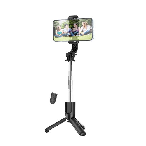 Selfie Stick Hoco K17 Tripod z bezprzewodowym pilotem Bluetooth – czarny