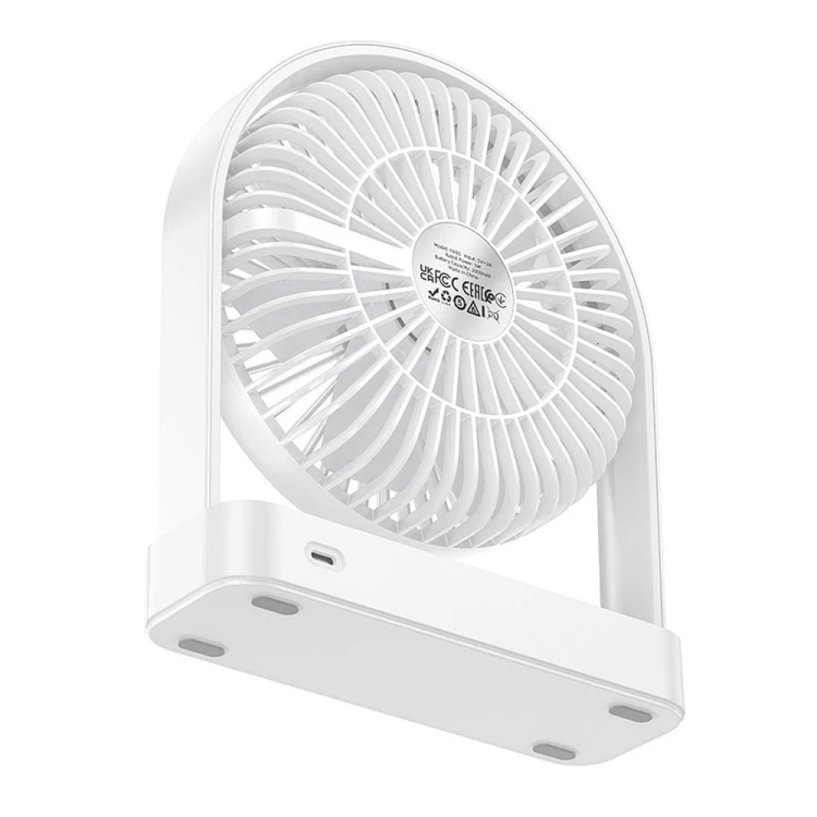 Ultra cienki wentylator biurkowy Hoco HX65 z akumulatorem – biały
