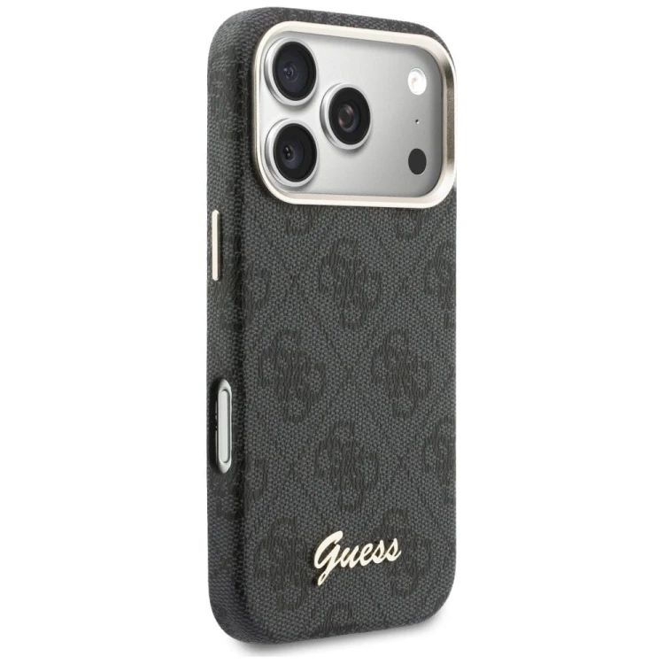 GUESS futerał iPhone 17 Pro 4G Script MagSafe czarny – luksusowe etui