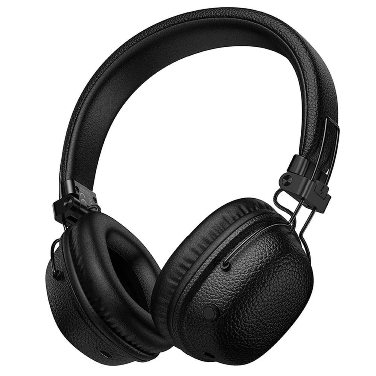Bezprzewodowe słuchawki nauszne Hoco W64 z Bluetooth 5.4 i AUX – czarne