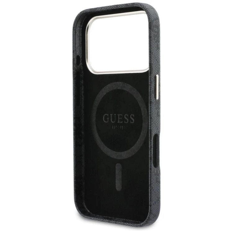 GUESS futerał iPhone 17 Pro 4G Script MagSafe czarny – luksusowe etui