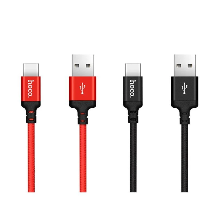 Wzmocniony kabel USB-A do USB-C Hoco X14 2 m – czarny (2A)