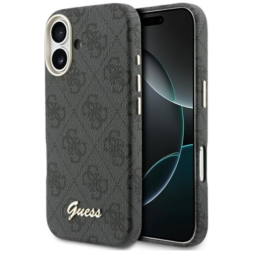 GUESS futerał iPhone 17 4G Script MagSafe czarny – ekskluzywne etui