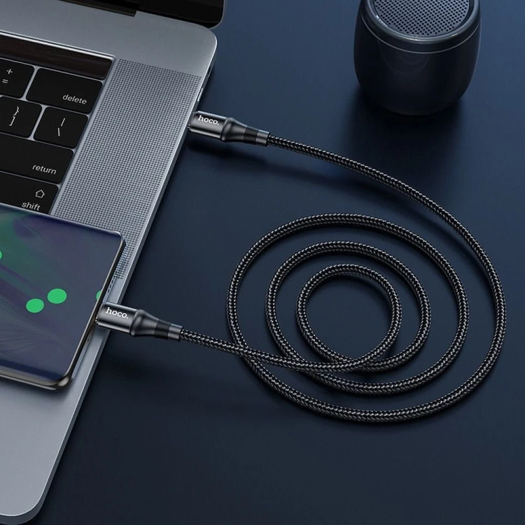 Kabel szybkoładujący USB-C do USB-C Hoco Exquisito X50 100W PD – czarny (1 m)