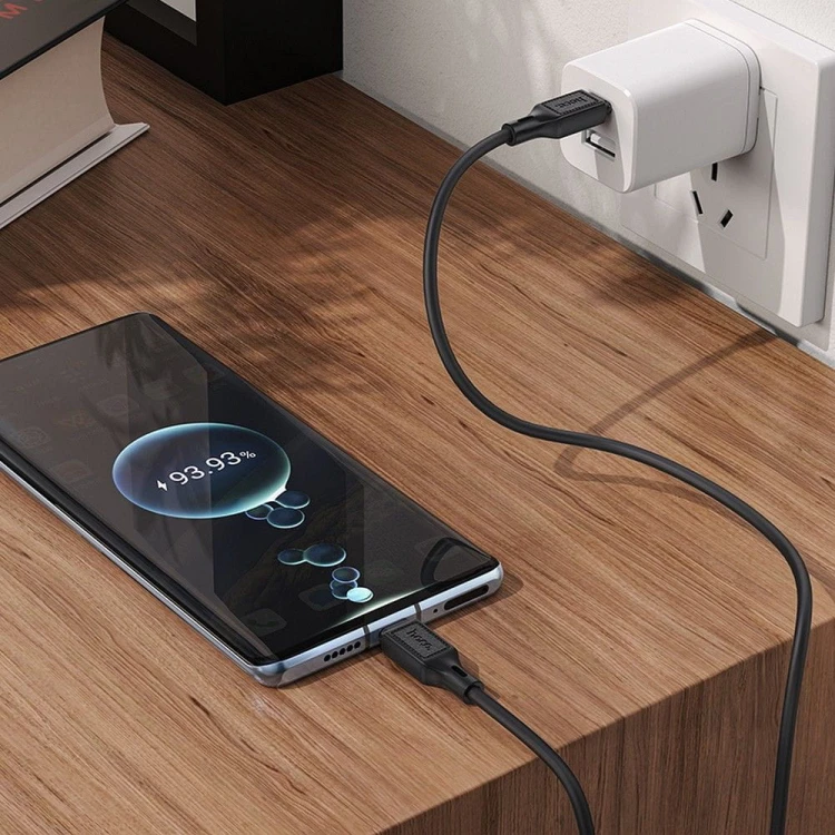 Szybkoładujący kabel USB-C do USB-C Hoco X90 60W Power Delivery – czarny (1 m)