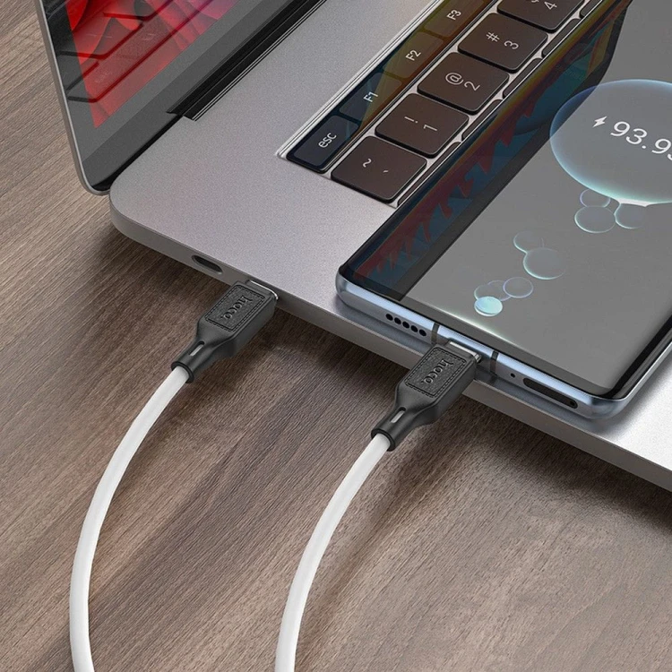 Szybkoładujący kabel USB-C do USB-C Hoco X90 60W Power Delivery – biały (1 m)