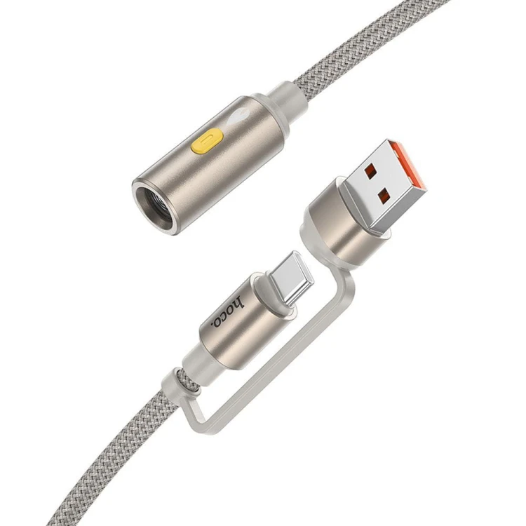 Kabel z funkcją zapalniczki żarowej Hoco UA38B USB-A / USB-C – złoty (30 cm)