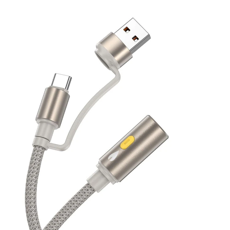 Kabel z funkcją zapalniczki żarowej Hoco UA38B USB-A / USB-C – złoty (30 cm)