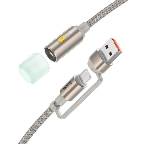 Przenośna lampka LED Hoco UA38C ze złączem USB-A / USB-C – złota (30 cm)