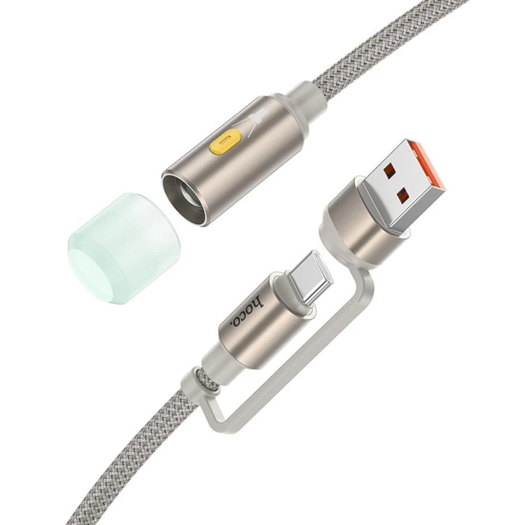 Przenośna lampka LED Hoco UA38C ze złączem USB-A / USB-C – złota (30 cm)