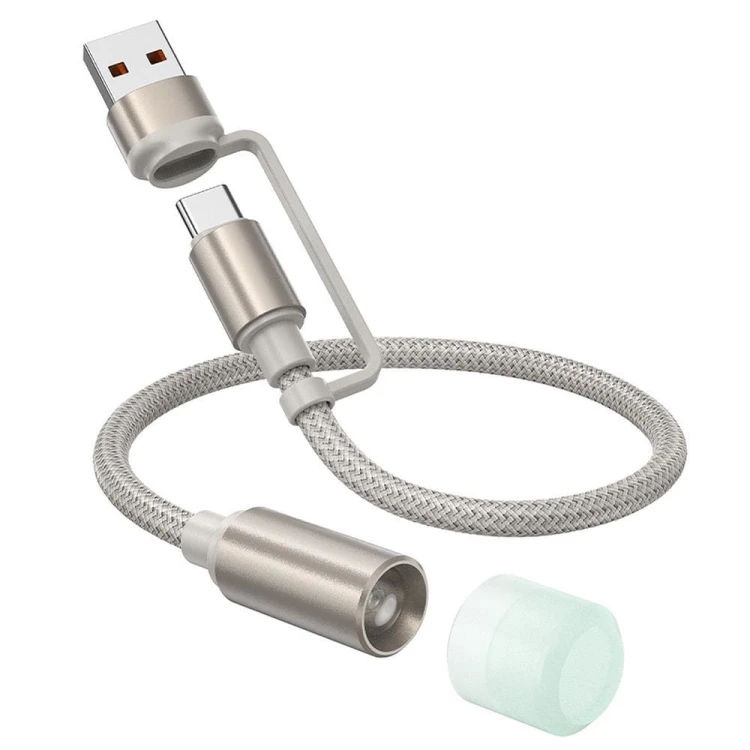 Przenośna lampka LED Hoco UA38C ze złączem USB-A / USB-C – złota (30 cm)