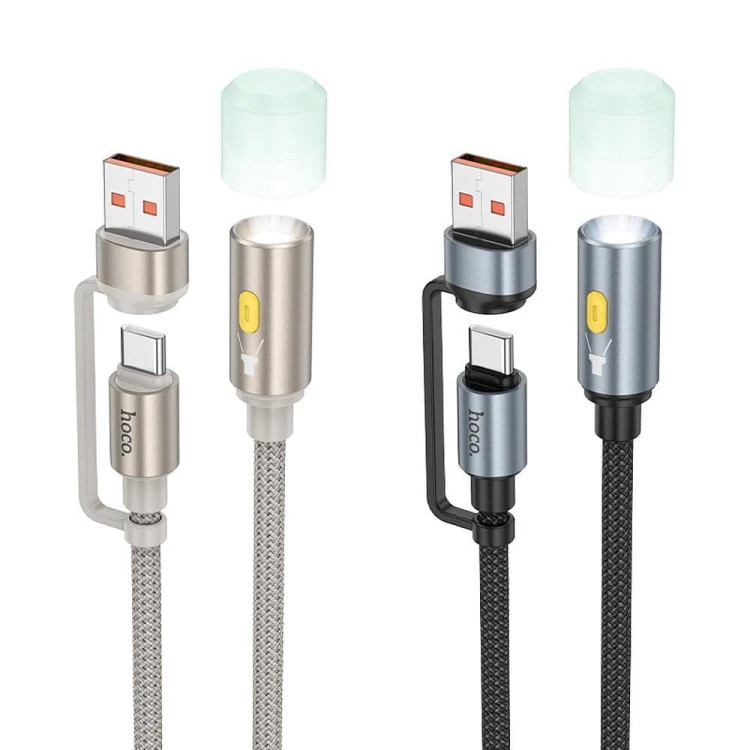 Przenośna lampka LED Hoco UA38C ze złączem USB-A / USB-C – złota (30 cm)
