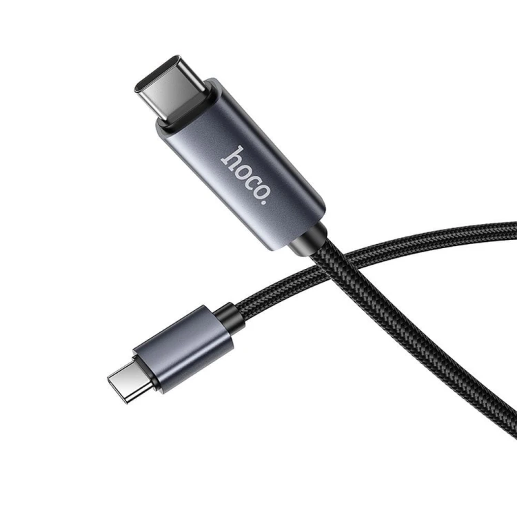 Kabel szybkoładujący USB-C do USB-C Hoco X112 60W z wyświetlaczem mocy – czarny (1 m)